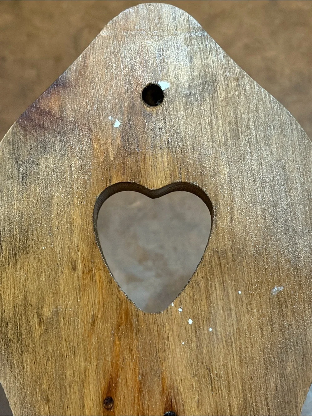 Vintage- 🤎 Wooden Heart Cutout Wall Sconces in Warm Brown